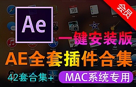 AE插件合集MAC系统抠像e3d Particula汉化特效粒子光效调色全套插件一键安装包