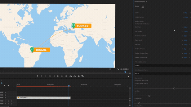 【PR模板】世界地图连线动画PR模板+制作工具 MAP Designer