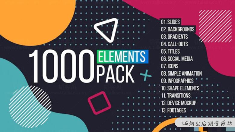 Pr模板1000个运动图形动画元素 Elements Graphics Tool Pack