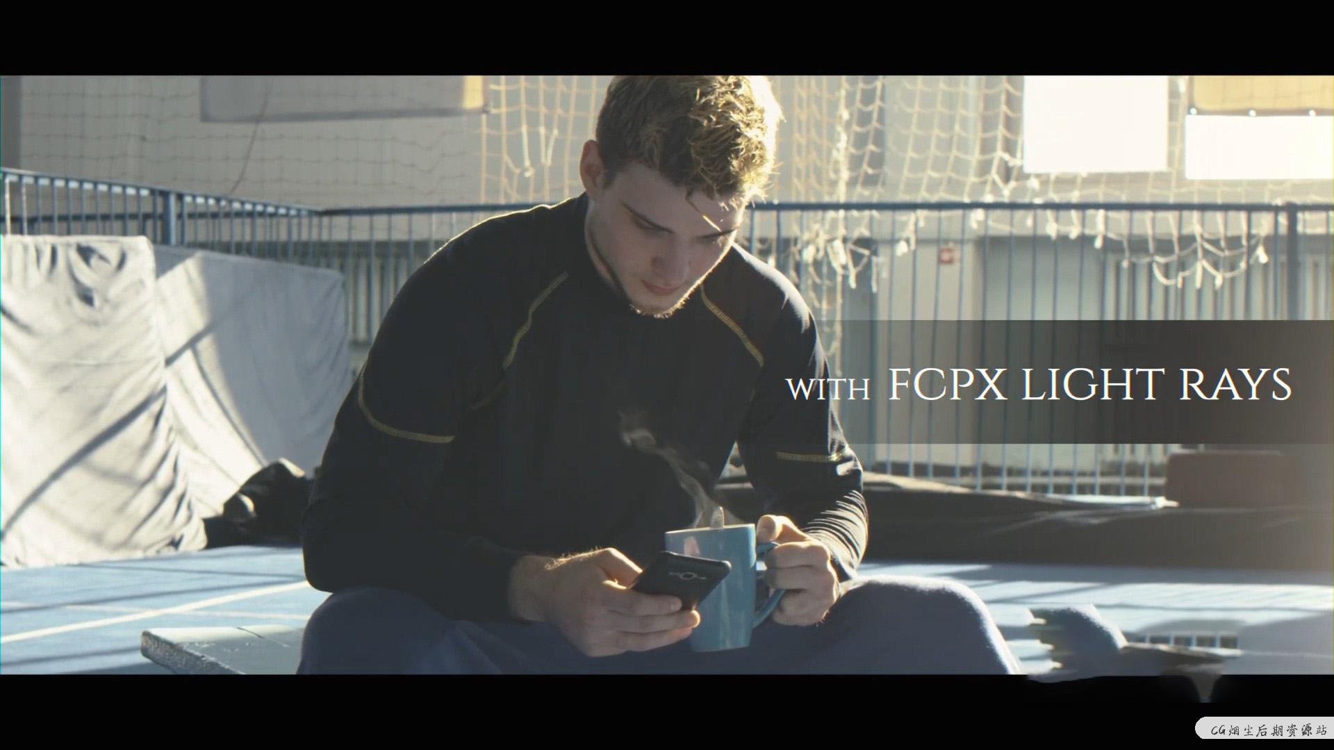 fcpx插件 影片添加光束体积光效果自动跟踪对象