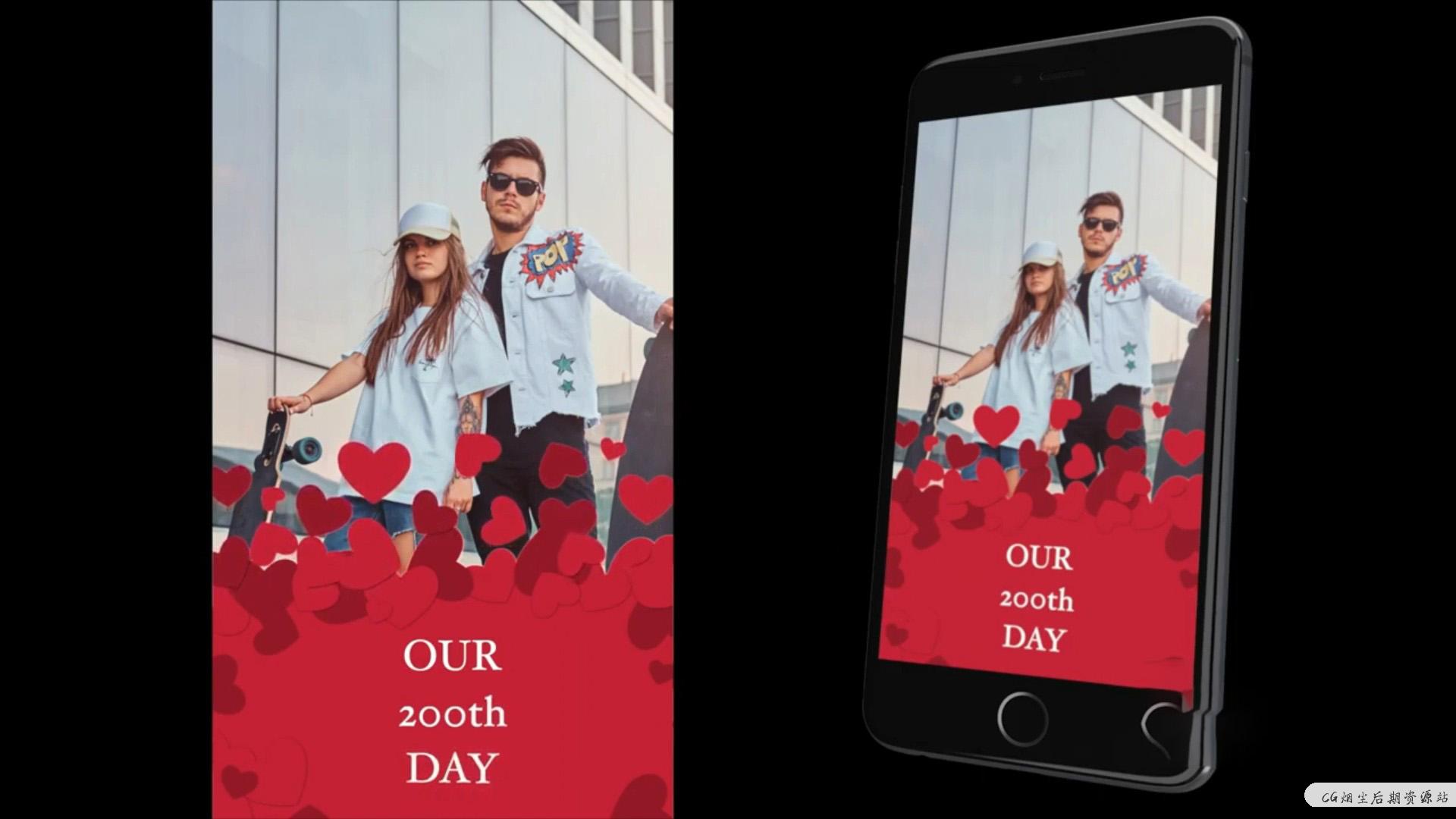 fcpx竖屏模板 婚礼爱情浪漫适用手机短视频 介绍