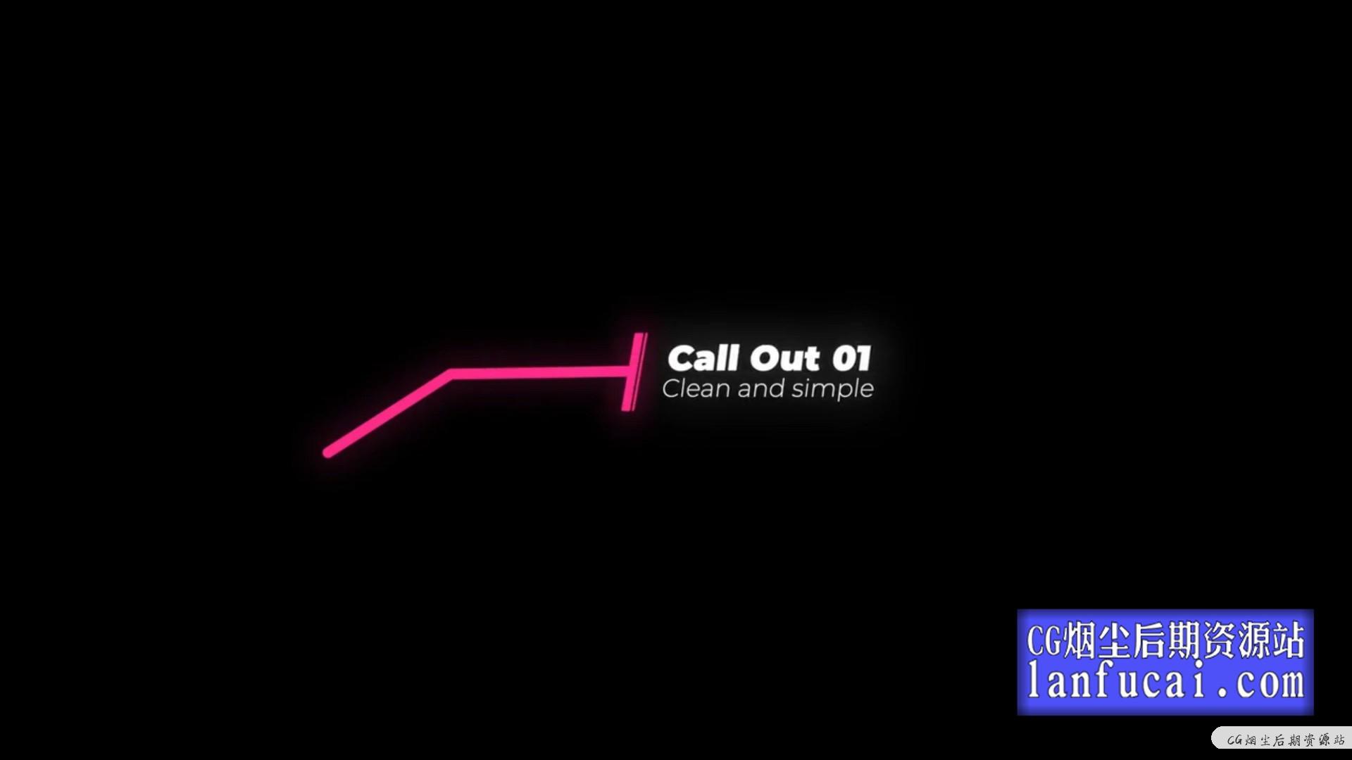 fcpx插件 6组简约干净线条呼出标题动画 Clean Call Outs