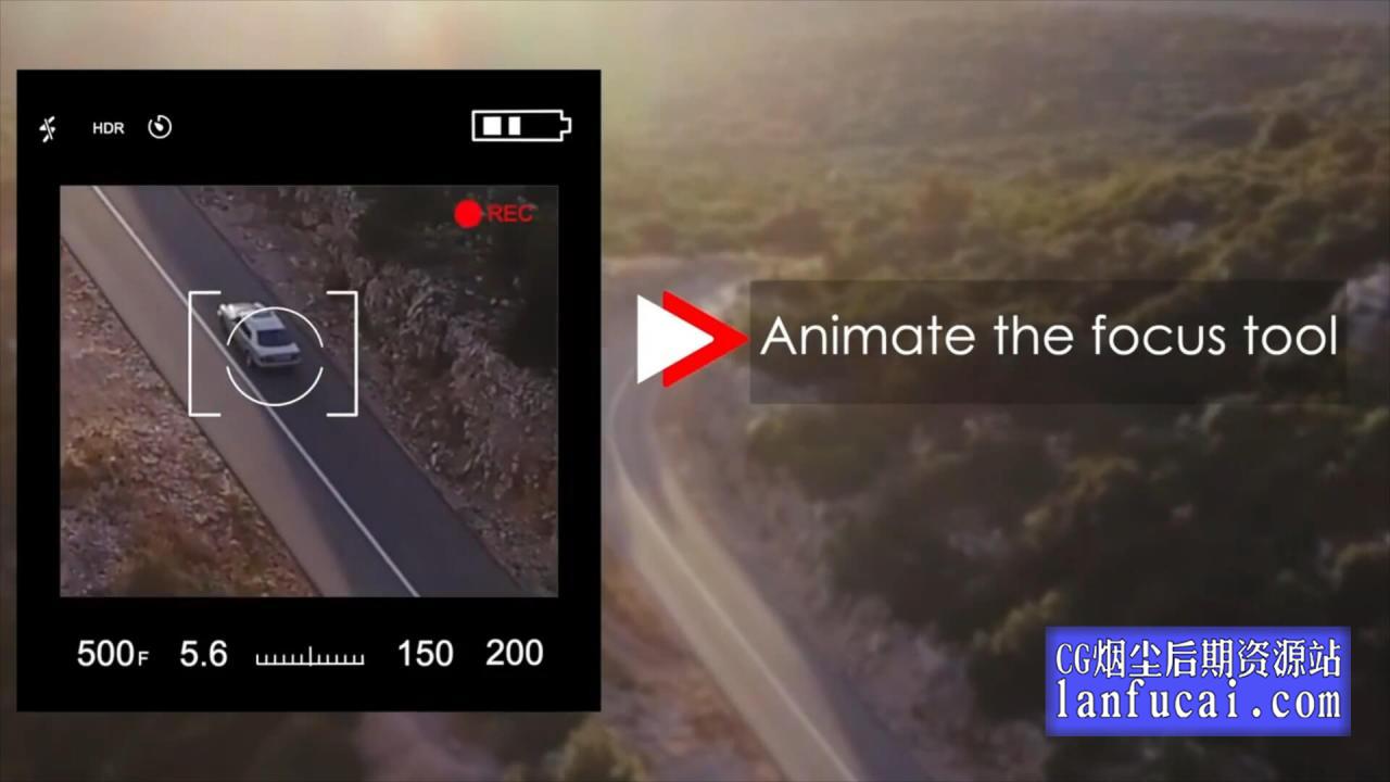 fcpx插件 数码相机手机监控取景器屏显对焦等动画模板 Camera Viewfinder