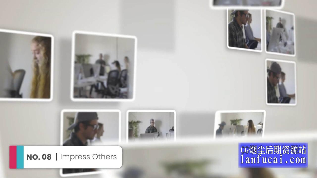 fcpx插件 多图展示照片墙三维视角马赛克效果 Collage Pop