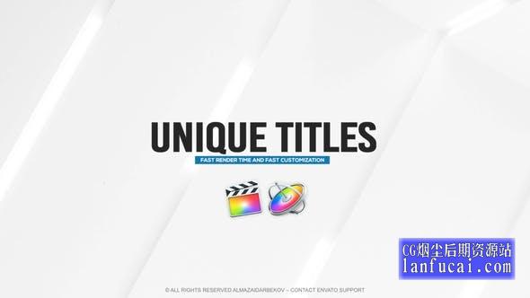 FCPX插件-20个现代商务文字标题组合动画 Unique Titles