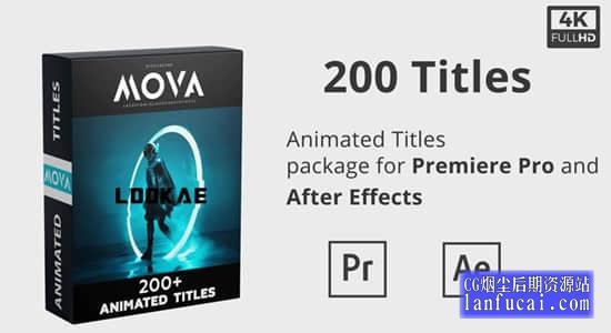 AE/PR模板-200个简单实用文字大标题动画预设 Mova Cinematic Titles