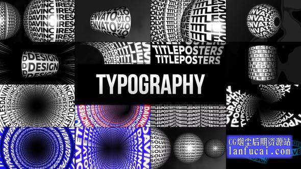 达芬奇模板-65个创意海报文字标题排版宣传动画 Typographic Kinetic Posters & Titles