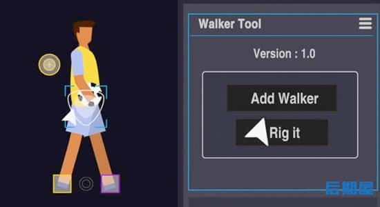 AE脚本-二维卡通人物角色步行跑步绑定MG动画工具 Walker Tool V2.0.2+使用教程