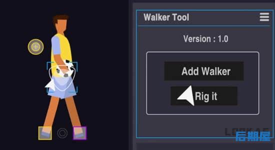 AE脚本-二维卡通人物角色步行跑步绑定MG动画工具 Walker Tool V2.0.2+使用教程