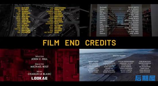 PR预设-83个电影片头片尾滚动介绍文字标题动画 Film End Credits