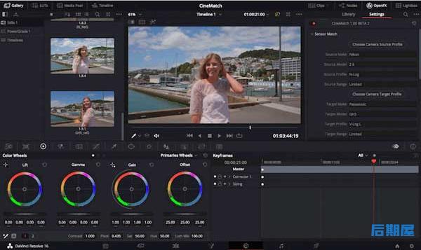 CineMatch v1.10 Resolve达芬奇插件摄像机色彩空间匹配调色工具