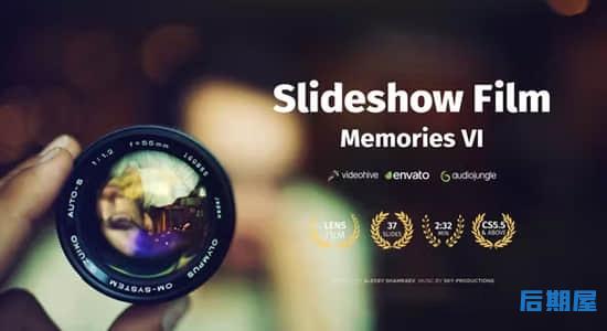 AE模板-电影机镜头幻灯片回忆图文展示动画 Slideshow Film