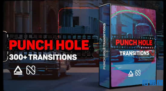 AE脚本-300个复古电影胶片灼烧划痕污渍视频无缝转场预设 Punch Hole Transitions