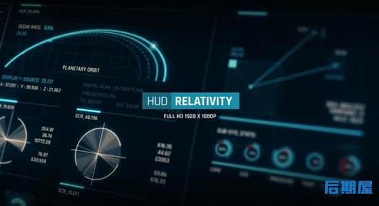 AE模板-150种全屏UI按钮数据可视化图形动画 HUD – Relativity