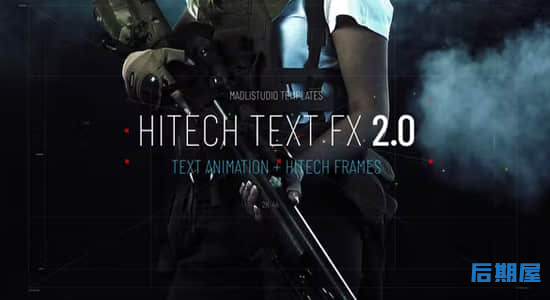 AE模板-科技感十足文字标题闪烁显示动画 Hitech Text FX 2