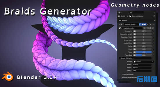 Blender插件-头发辫子制作工具 Braids Generator V2.01