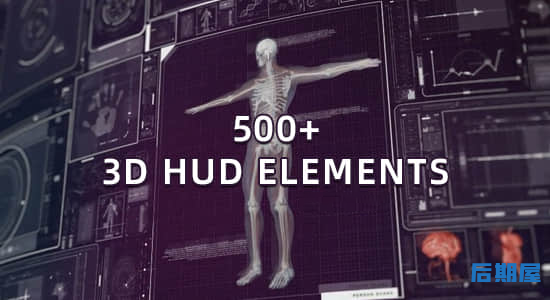 AE模板-500种未来科技感HUD动态图形界面元素动画包 Motion Graphics Package