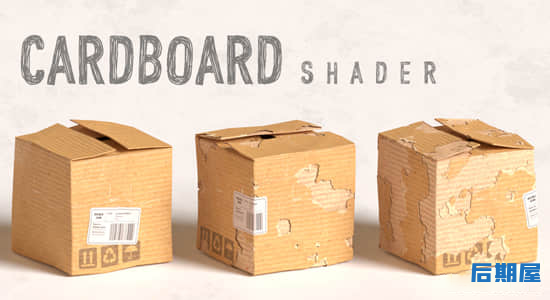 Blender插件 三维纸箱纸板着色器预设Cardboard Shader V1.1