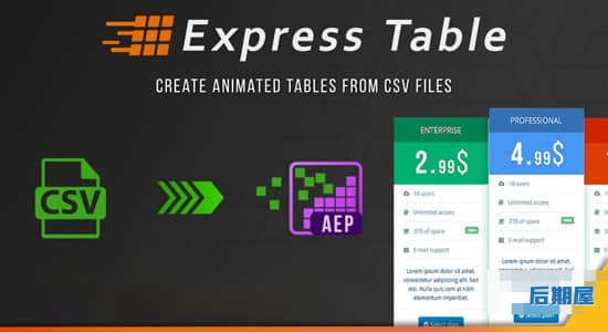 AE脚本 从CSV数据创建动画表格Express Table V1.2