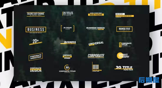 FCPX插件-现代创意文字标题排版组合动画 Yellow Animated Text