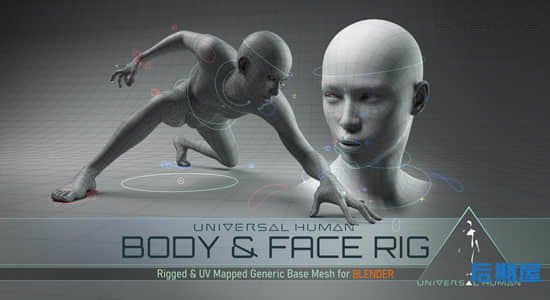 Blender插件 人物角色面部肢体绑定Universal Human Body & Face Rig v2.1.1