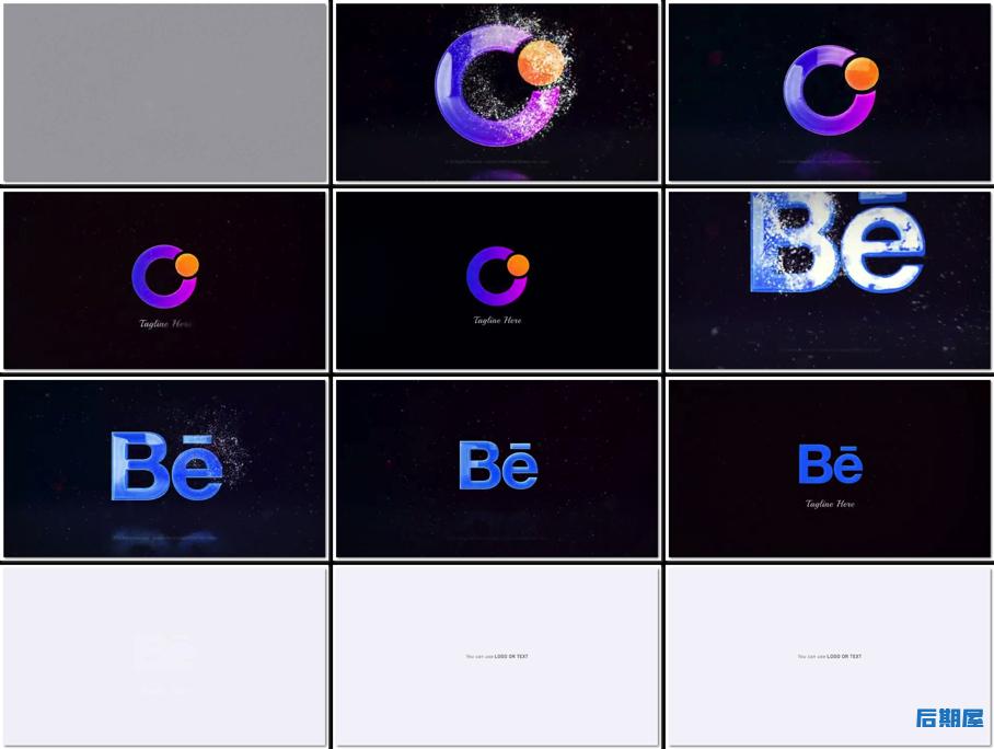 AE模板浪漫冬雪logo标志入场揭示动画