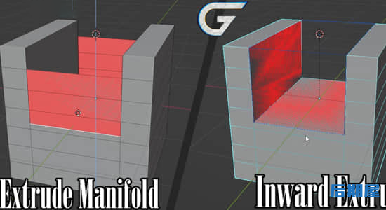 Blender插件 模型内几何形状挤出Inward Extrude V1.0.1