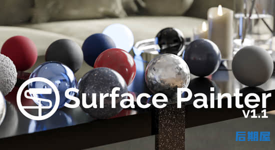 Blender插件 模型快速着色添加颜色材质Surface Painter V1.1
