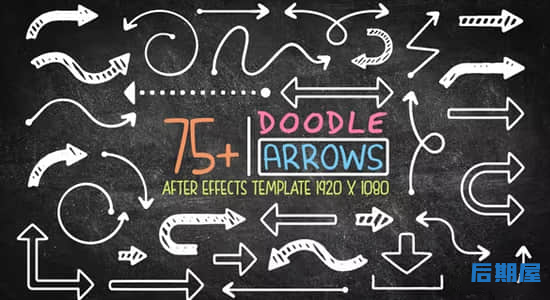 AE模板 75种手绘涂鸦箭头指示动画Doodle Arrow Pack