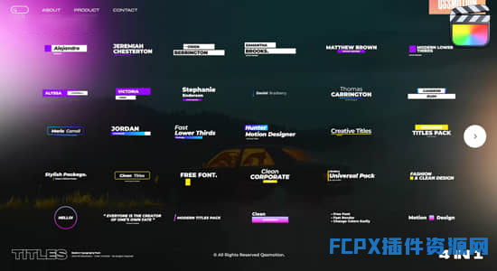FCPX插件-30种现代创意文字标题动画预设 Titles Bundle 1.0