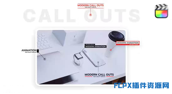 FCPX插件-45个呼出线条标注介绍文字标题动画 Call Outs