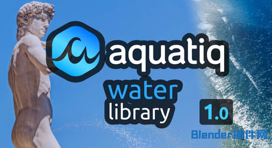 三维水流喷泉大海瀑布特效预设Blender插件 Water Library Aquatiq 1.1.2