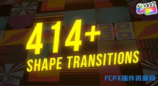 FCPX插件-414个扁平化彩色MG图形转场动画预设 Shape Transitions