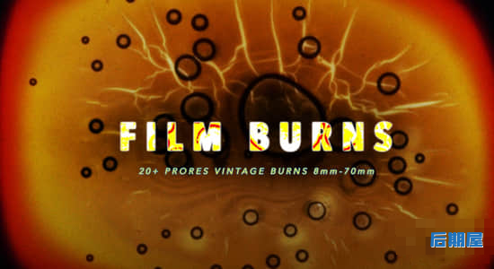 复古老电影胶片灼烧损坏纹理动画视频素材 Film Burns Pack