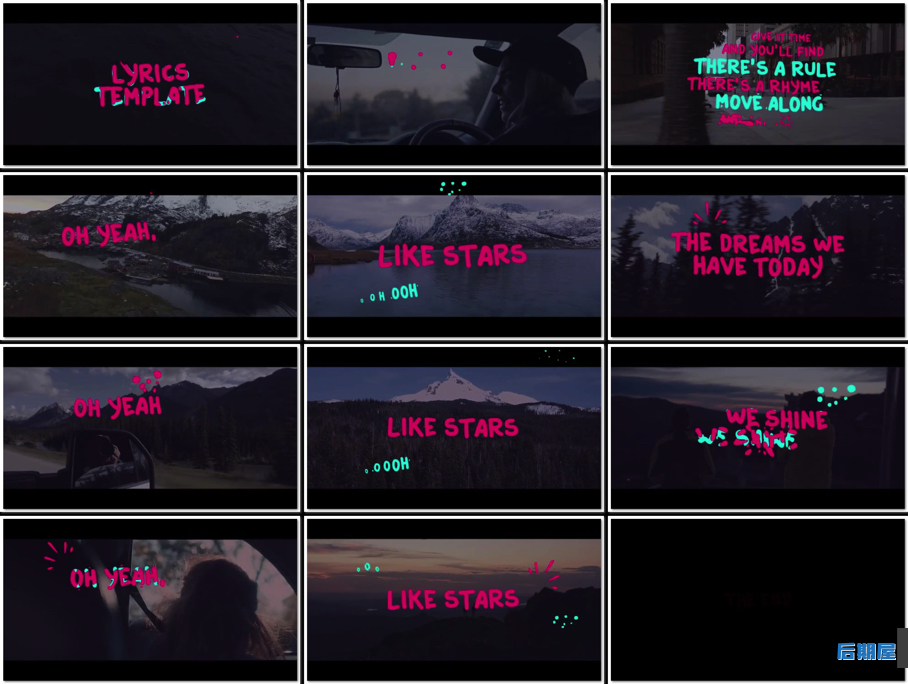 AE模板卡通手绘风格的音乐MV歌词动画设计