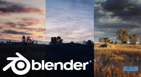 Blender预设 逼真天空着色器节点资产Sky Shaders