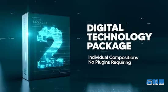 AE模板-未来科技感数字信息技术创意展示动画 Digital Technology Package 2