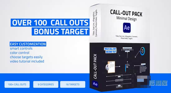 AE模板-100个商品介绍呼出线条文字标题介绍注释动画 Unique Call – Outs Pack