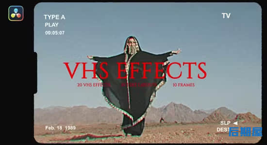 达芬奇特效库-复古老老录像带视觉效果预设 VHS Effects