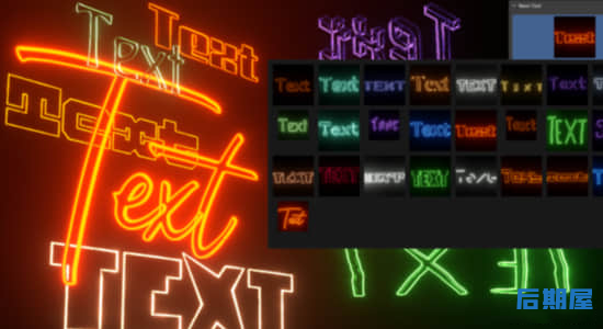 霓虹发光文字标题效果Blender插件 Neon Text Addon v1.0