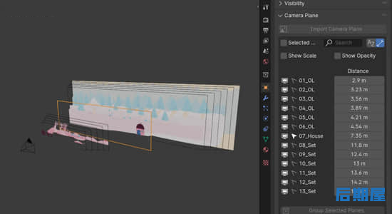 Blender插件-图片导入分层摄像机动画 Camera Plane v1.5.0