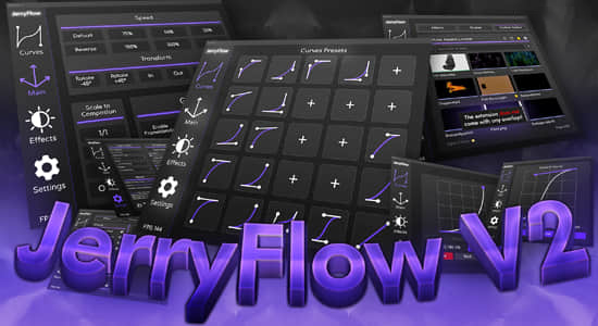 AE脚本-关键帧曲线缓入缓出动画调整预设 JerryFlow V2 v2.0.1+使用教程