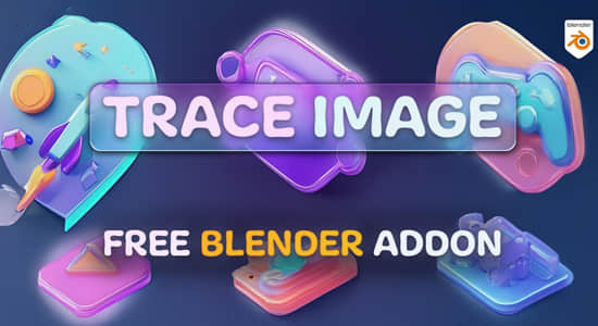 Blender插件-将平面图片转成三维图形 Image Trace Generator v1.0.0